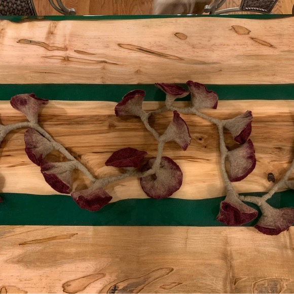 65” wool scarf/ accessory. Burgundy & taupe. Beautiful hand made piece. Perfect - Picture 7 of 8